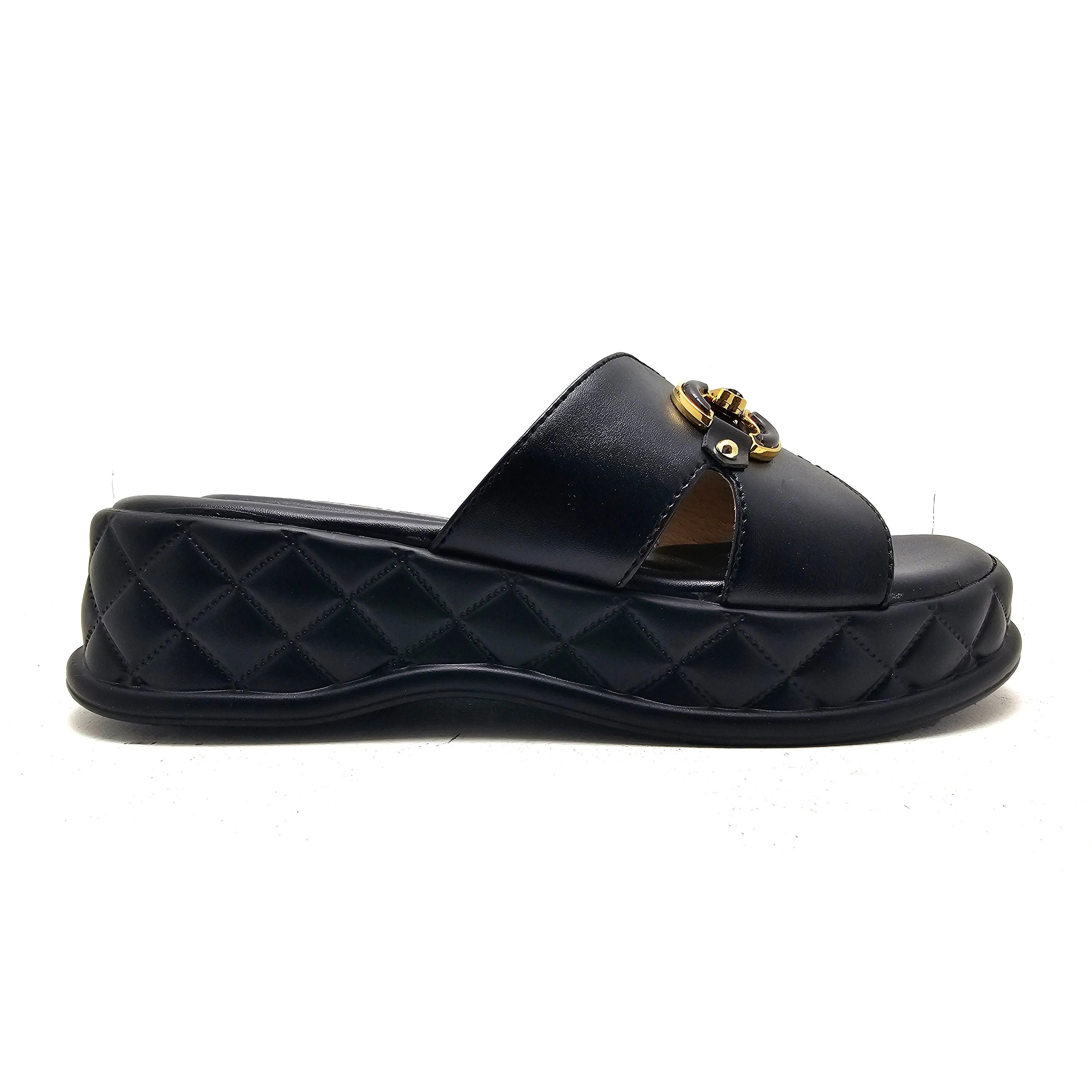 Black Pu Slipper