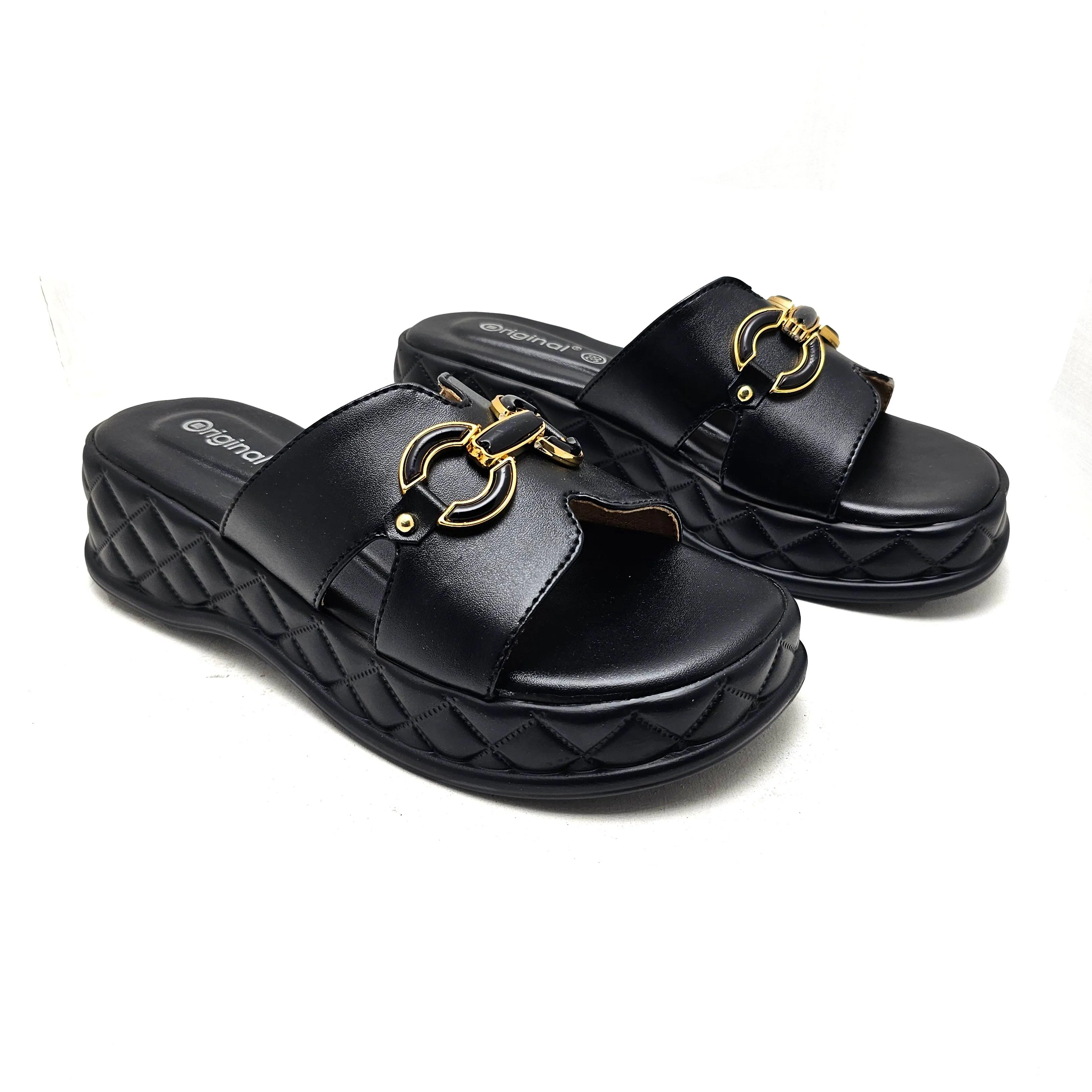 Black Pu Slipper