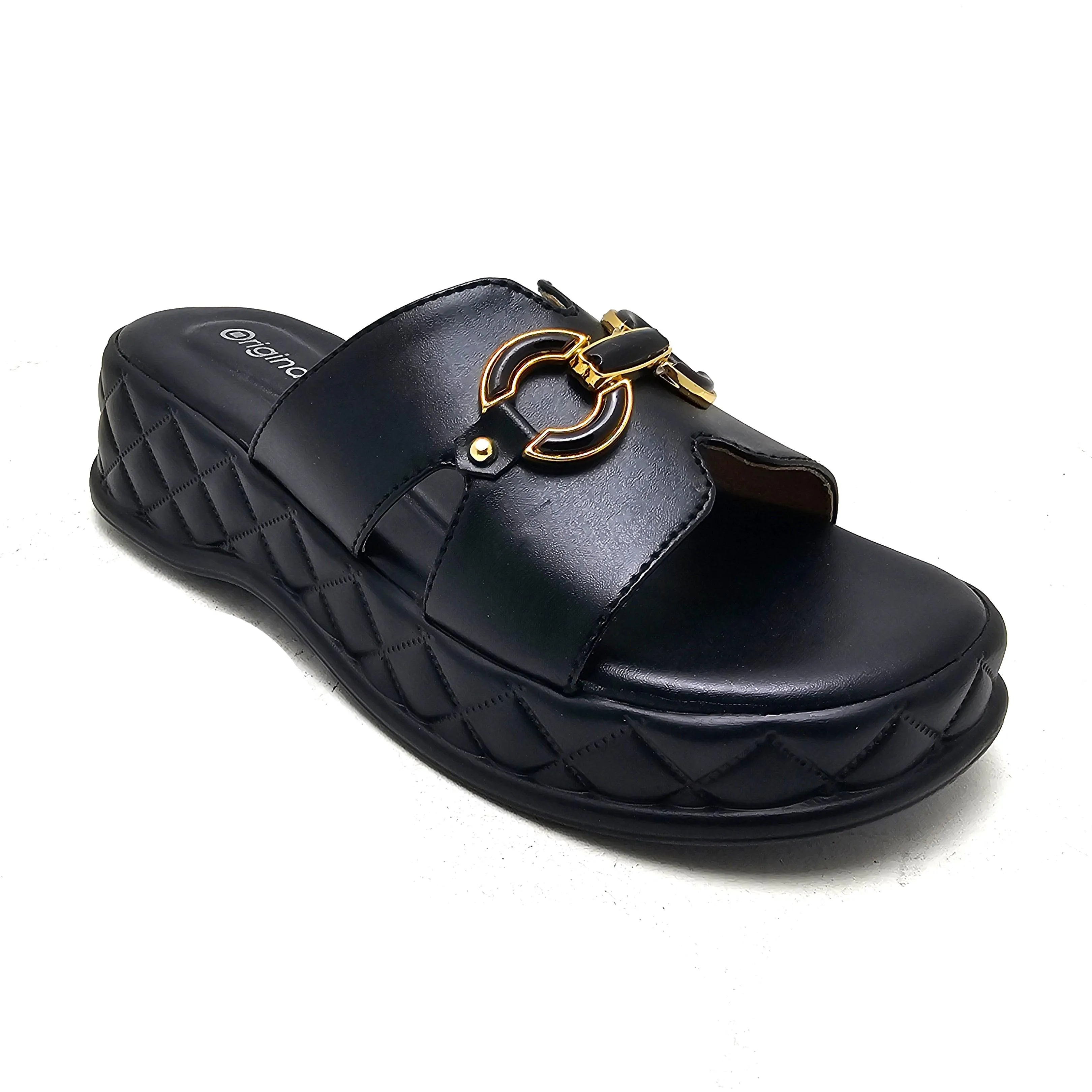 Black Pu Slipper