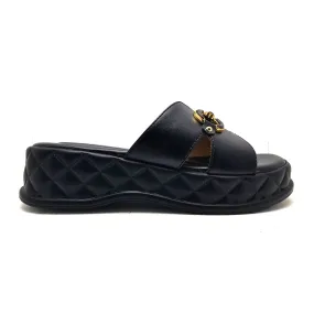 Black Pu Slipper