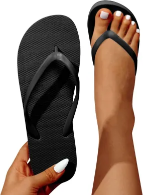 Black Womens Sandals, Women's Clip Toe Sandals Beach Slippers Lightweight Comfortable Summer Sandals Flip-Flops