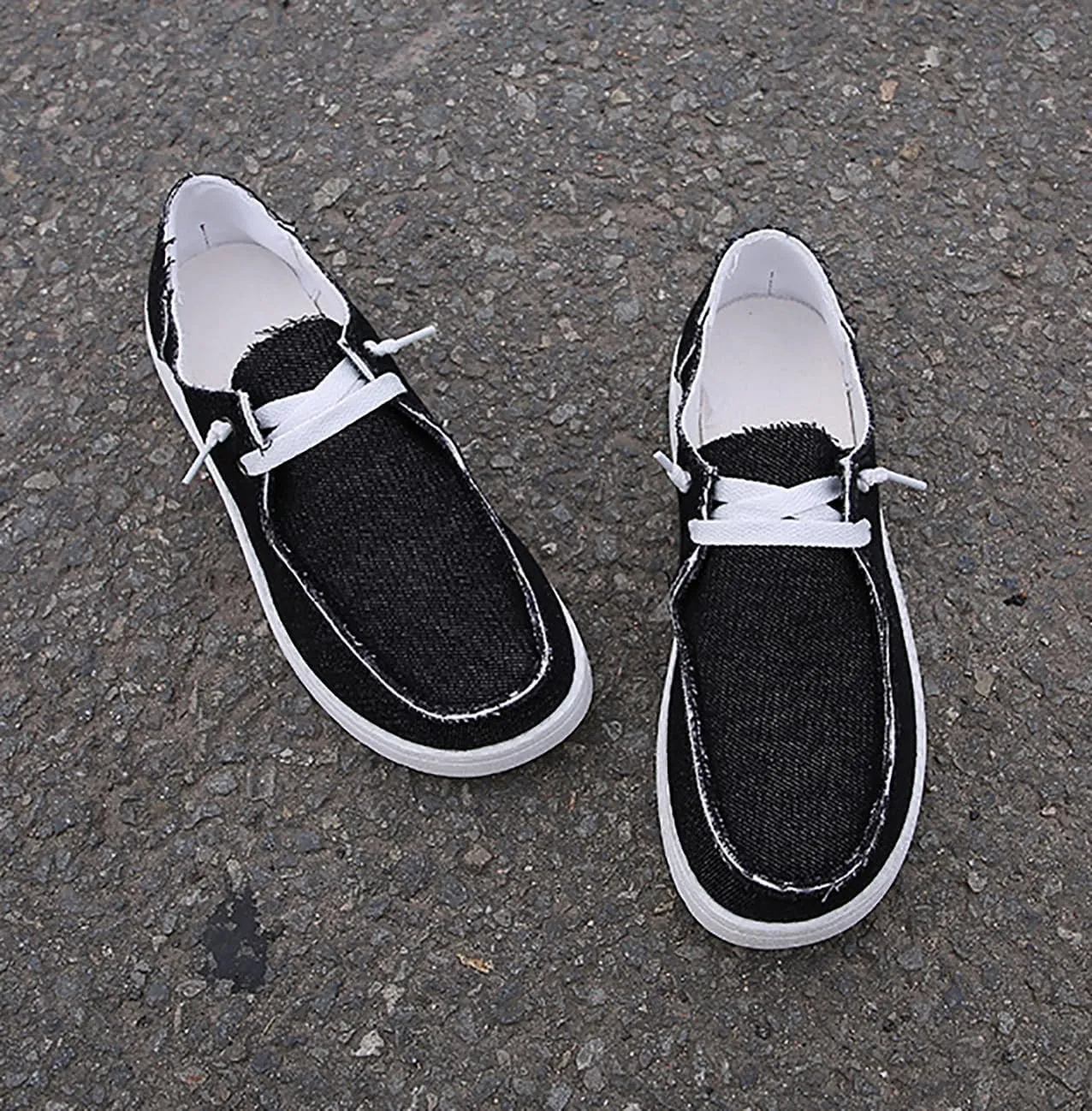 Canvas Sneakers for Women Slip-Ons Flats Ladies Loafers Men Comfort Lace Up Loafers Shoes Foam Flat Shoes Lace-Up Slip On Women Comfortable Print Sneakers