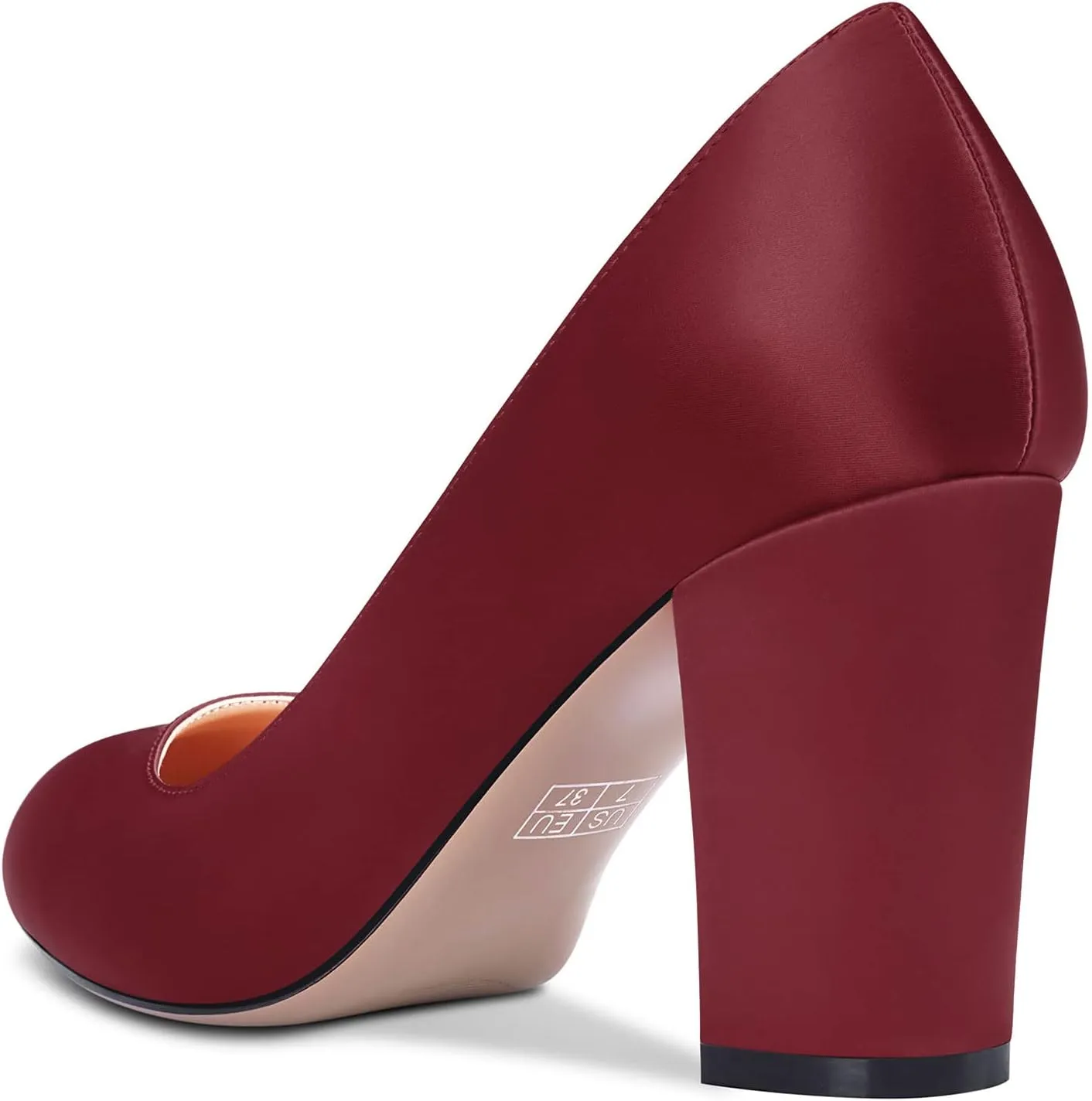 Castamere Women Chunky Block High Heel Round Toe Slip-on Pumps Wedding Party Dress 3.2 Inches Heels Shoes