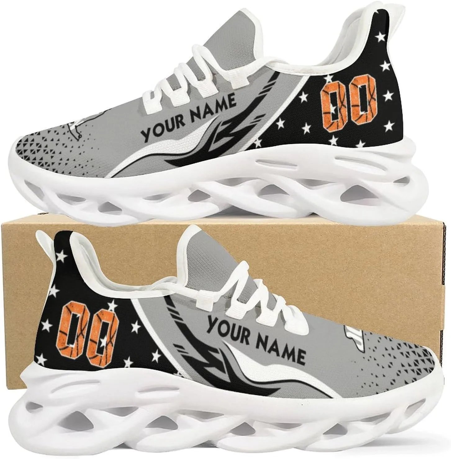 Custom Basketball Sneakers City Sports Slip-on Shoes Personalized Name Number Gifts for Basketball Fans Men Women