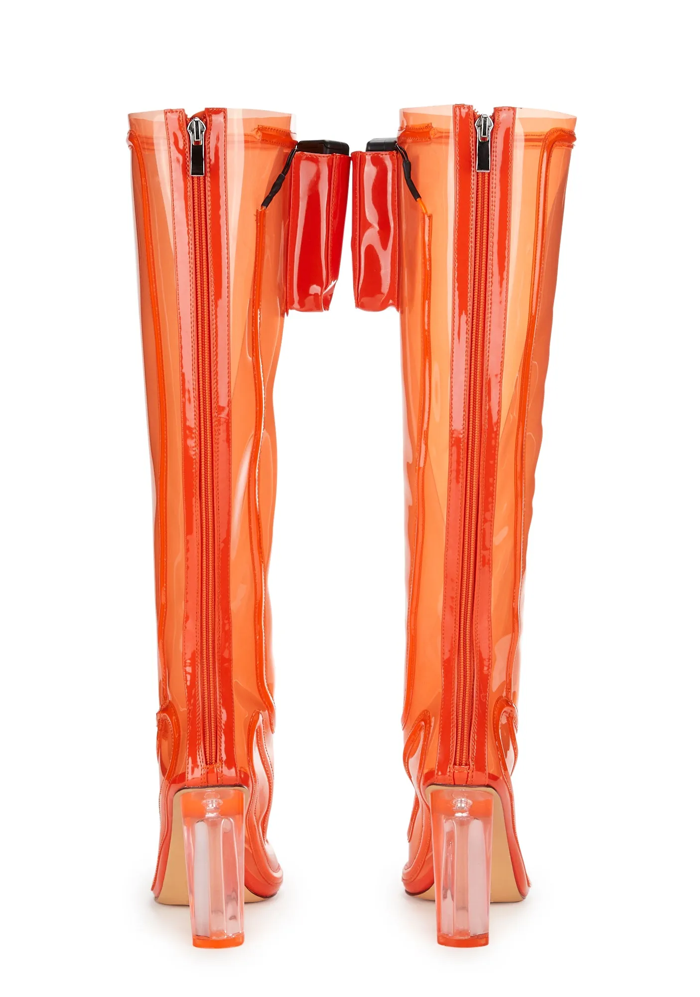 Deedee Clear Knee High Boots