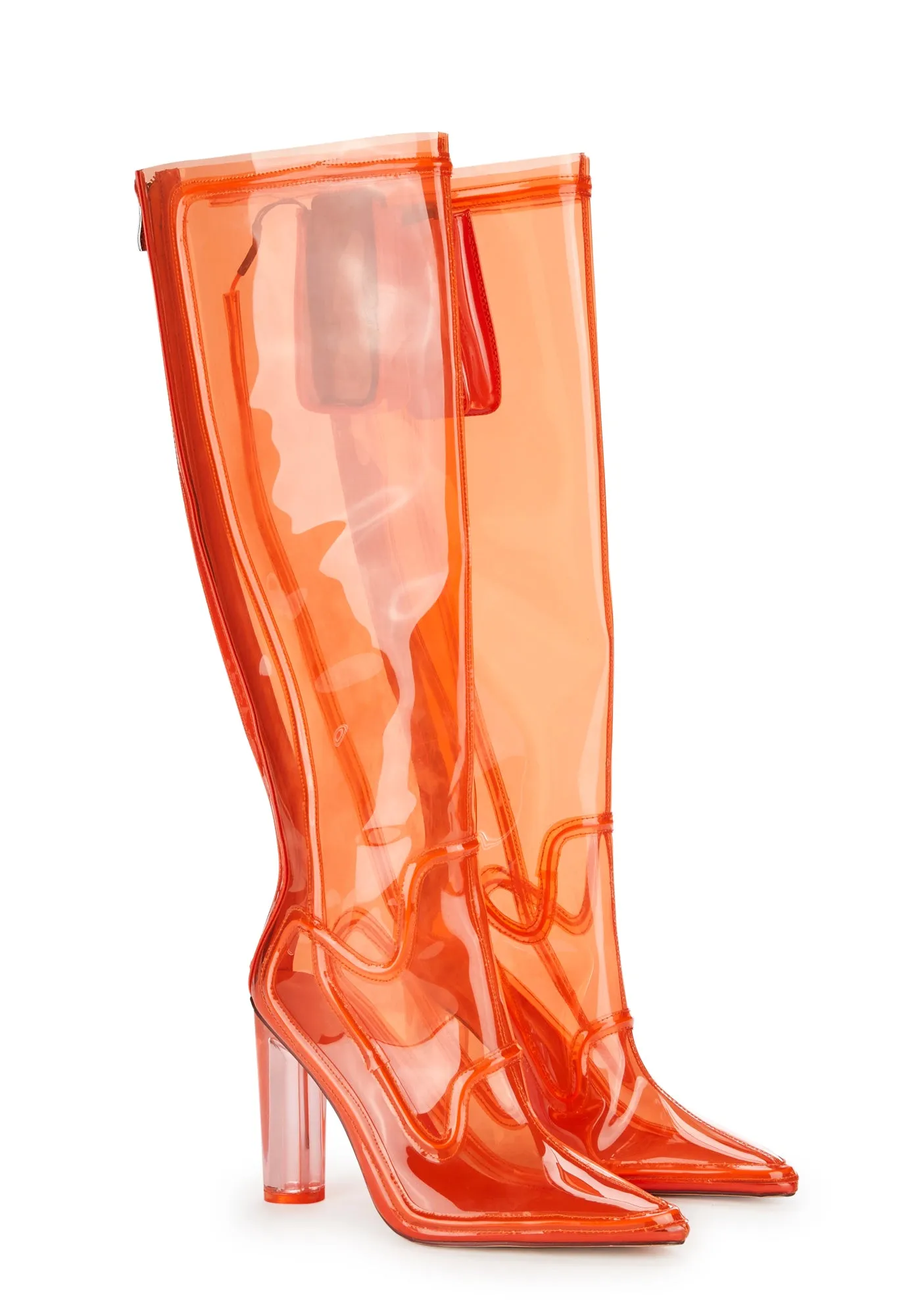 Deedee Clear Knee High Boots