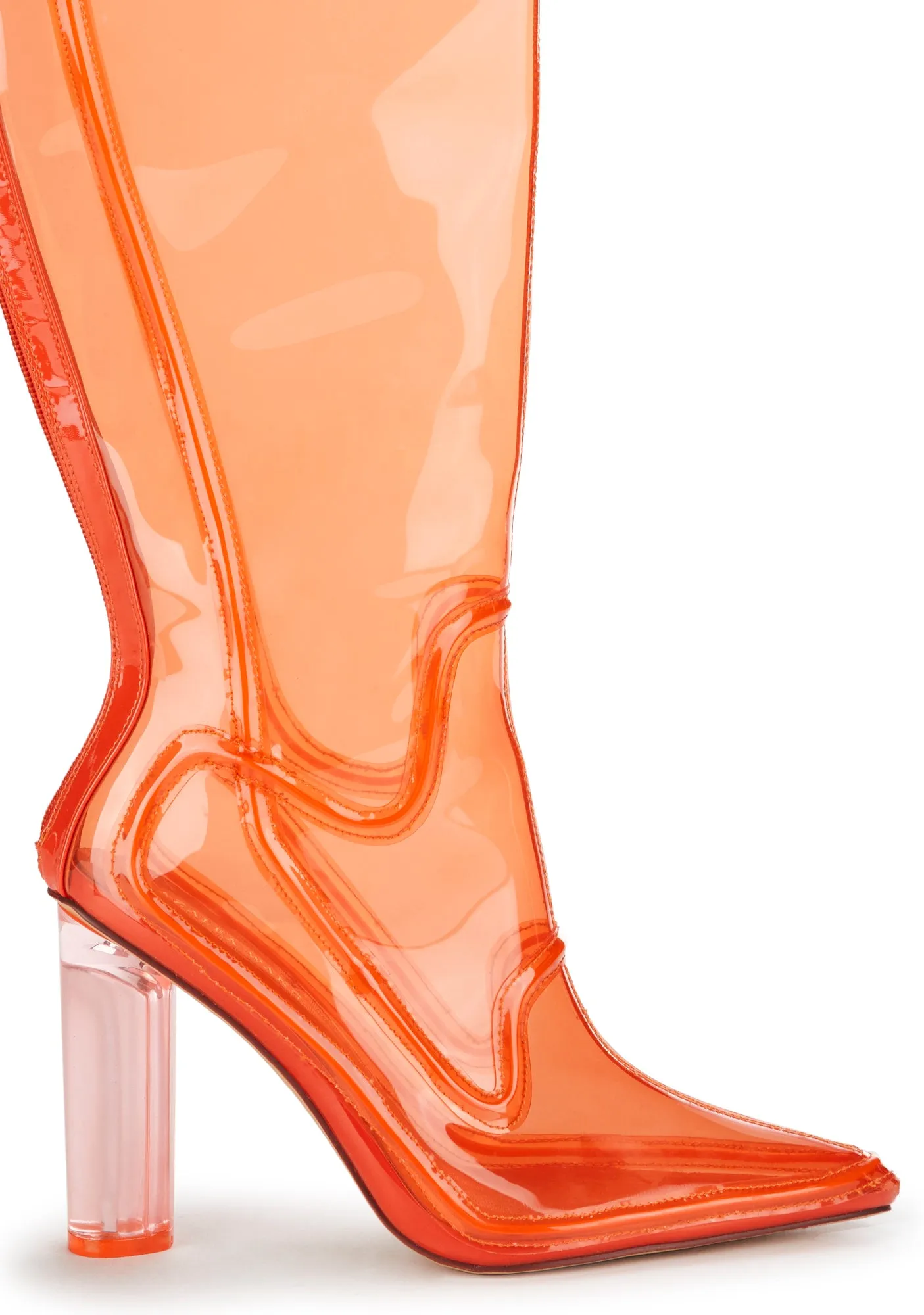 Deedee Clear Knee High Boots