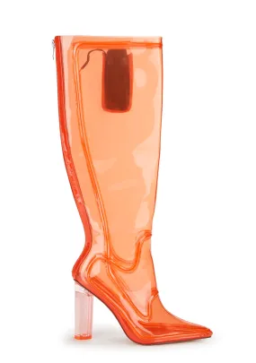 Deedee Clear Knee High Boots
