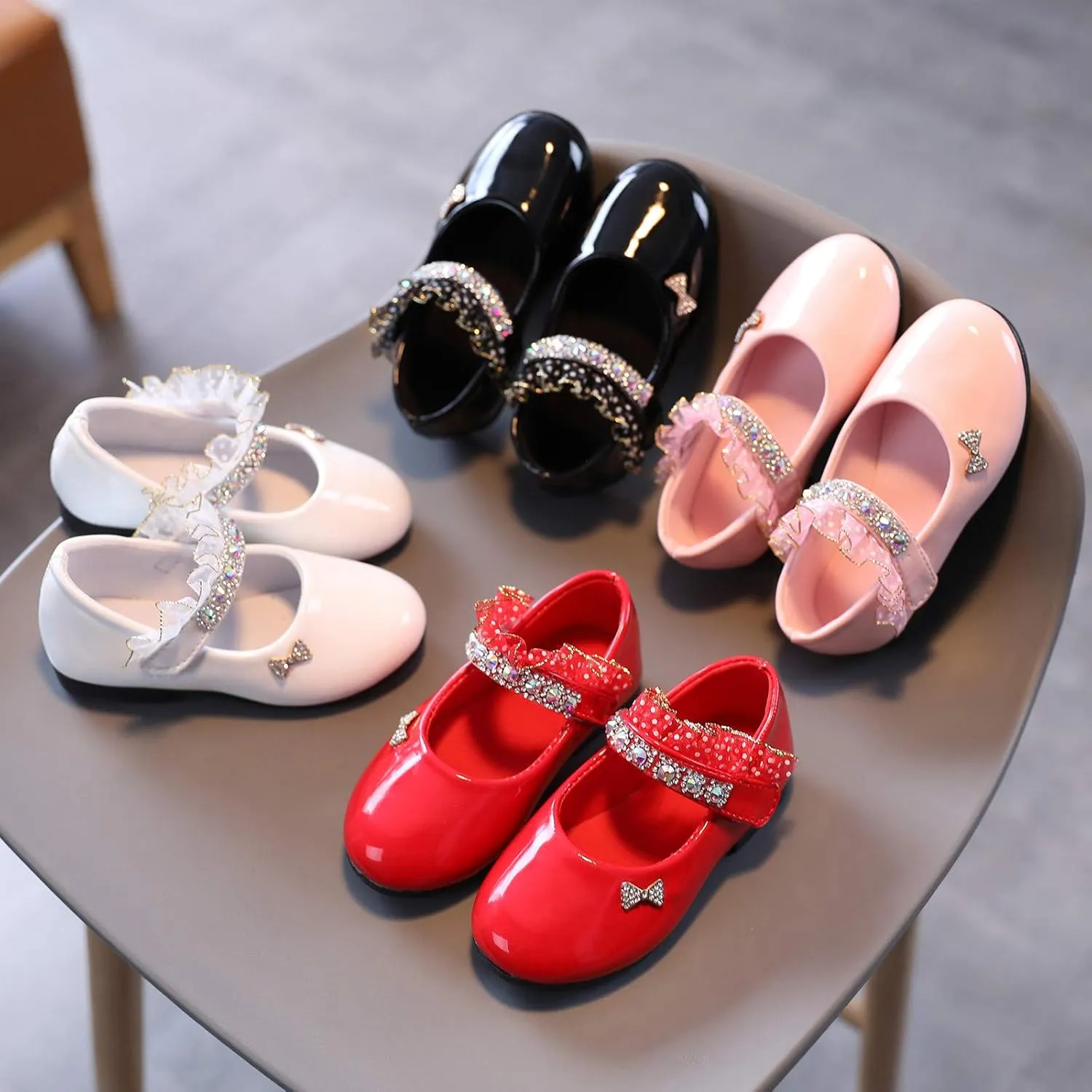 Girls Mary Jane Toddler Girl Dress Shoes Flower Girl Shoes Toddler Girl Ballet Flat for Wedding Party School Kid Shoes