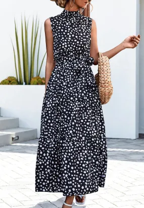 High Neck Cheetah Print Dress