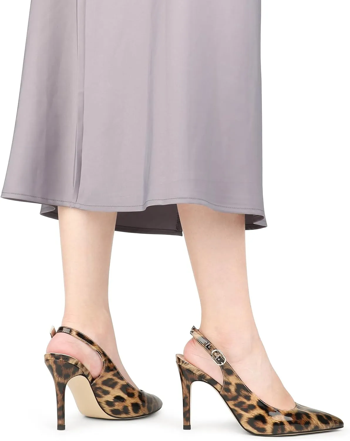 JOY IN LOVE Womens Slingback High Heels Stiletto Pointed Closed Toe Pumps