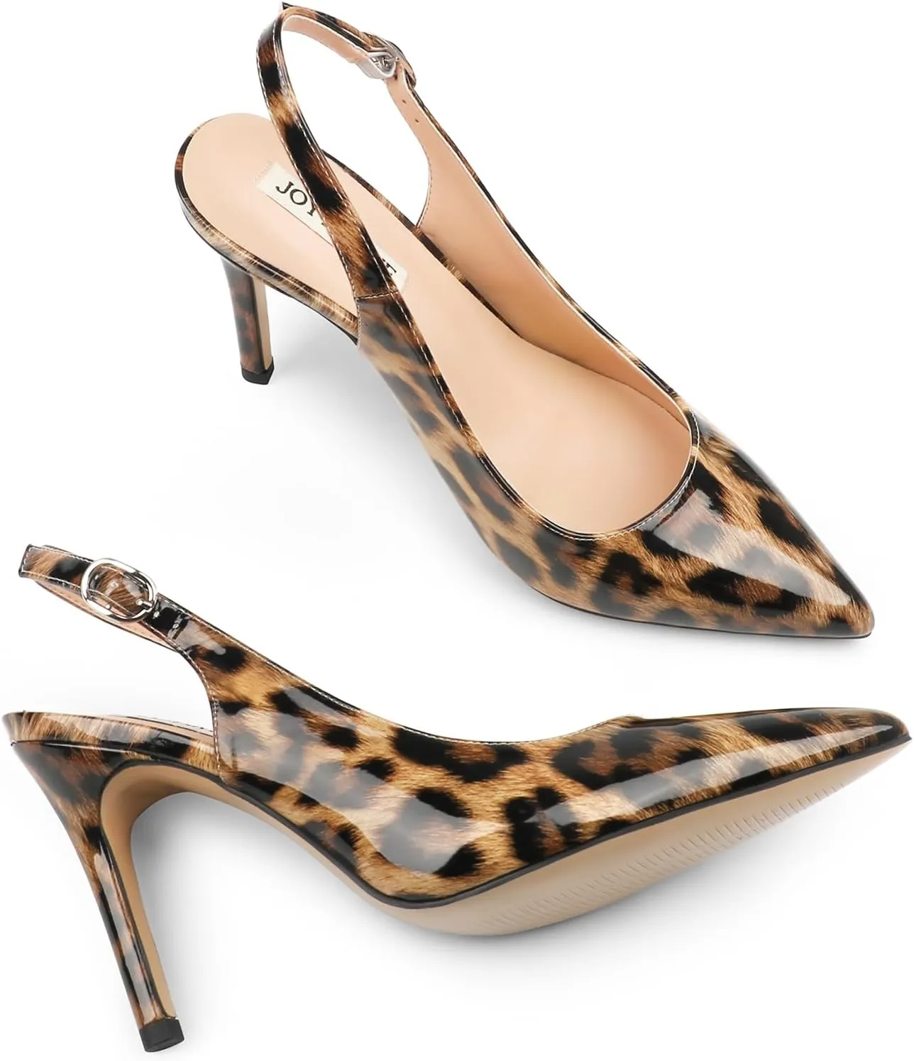 JOY IN LOVE Womens Slingback High Heels Stiletto Pointed Closed Toe Pumps