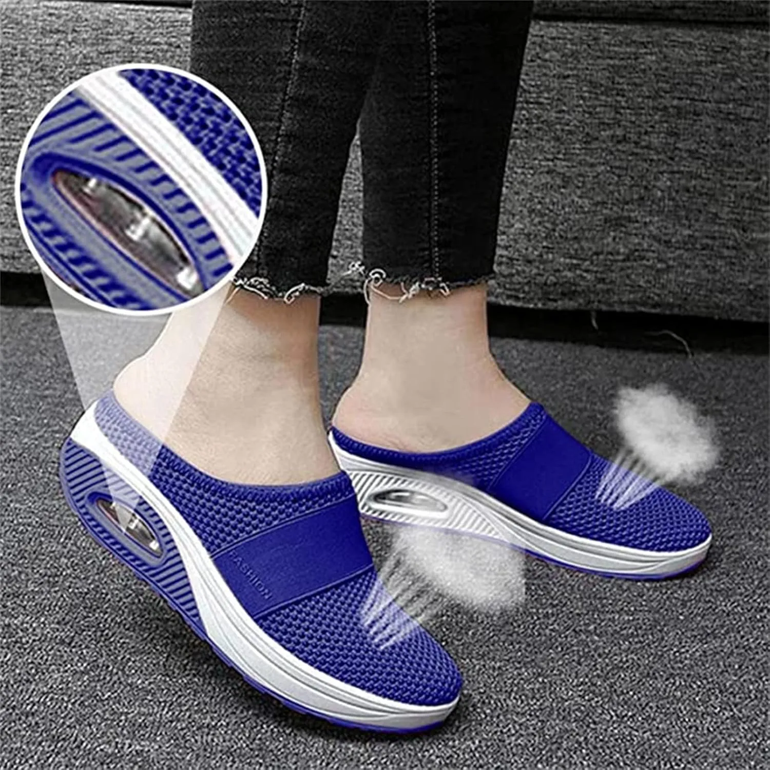 Ladmiple Sneakers For Women Walking Shoes Arch Support Slip on Fashion Low Top Casual Dressy Summer Fashion Flat Loafers