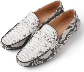 Men's Loafers,Outdoor Casual Work Walking Running Shoes High-end Genuine Leather Fashion Driving Flat Shoes,White- 41/UK 7.5/US 8