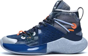 Mens Mesh Fabric Breathable High Top Lace Up Basketball Shoes Rubber Sole High Elasticity Running Shoes Anti Slip and Wear Resistant Mountaineering Shoes Badminton Sports Shoes Tennis Shot Put Shoes