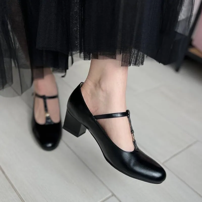 MEOTINA Cute Bow Heels Mary Janes Shoes Women Dress Platform Strappy High Heels Kawaii Shoes