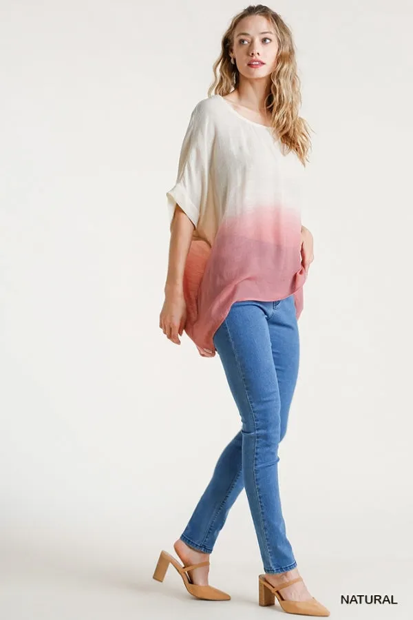 Ombre Dolman Sleeve Top