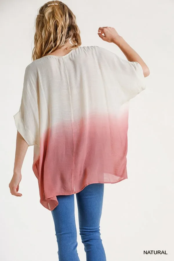 Ombre Dolman Sleeve Top