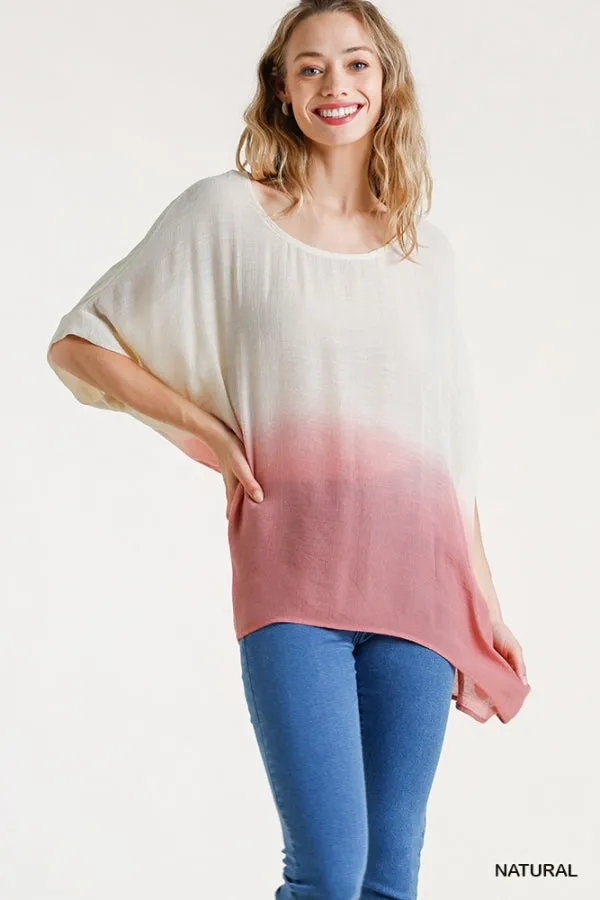 Ombre Dolman Sleeve Top