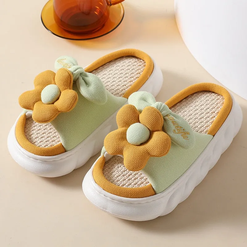 Platform Women Slippers Designer Sweet Cotton Home Shoes 2022 Summer Casual Flip-flops Indoor Thick Slides Women Shoes Sandals