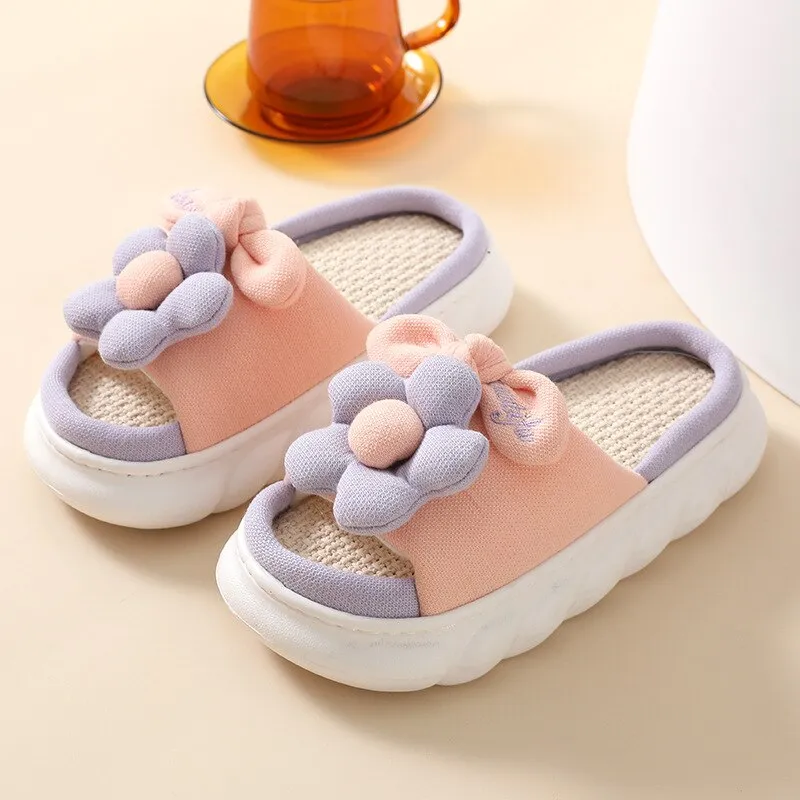 Platform Women Slippers Designer Sweet Cotton Home Shoes 2022 Summer Casual Flip-flops Indoor Thick Slides Women Shoes Sandals