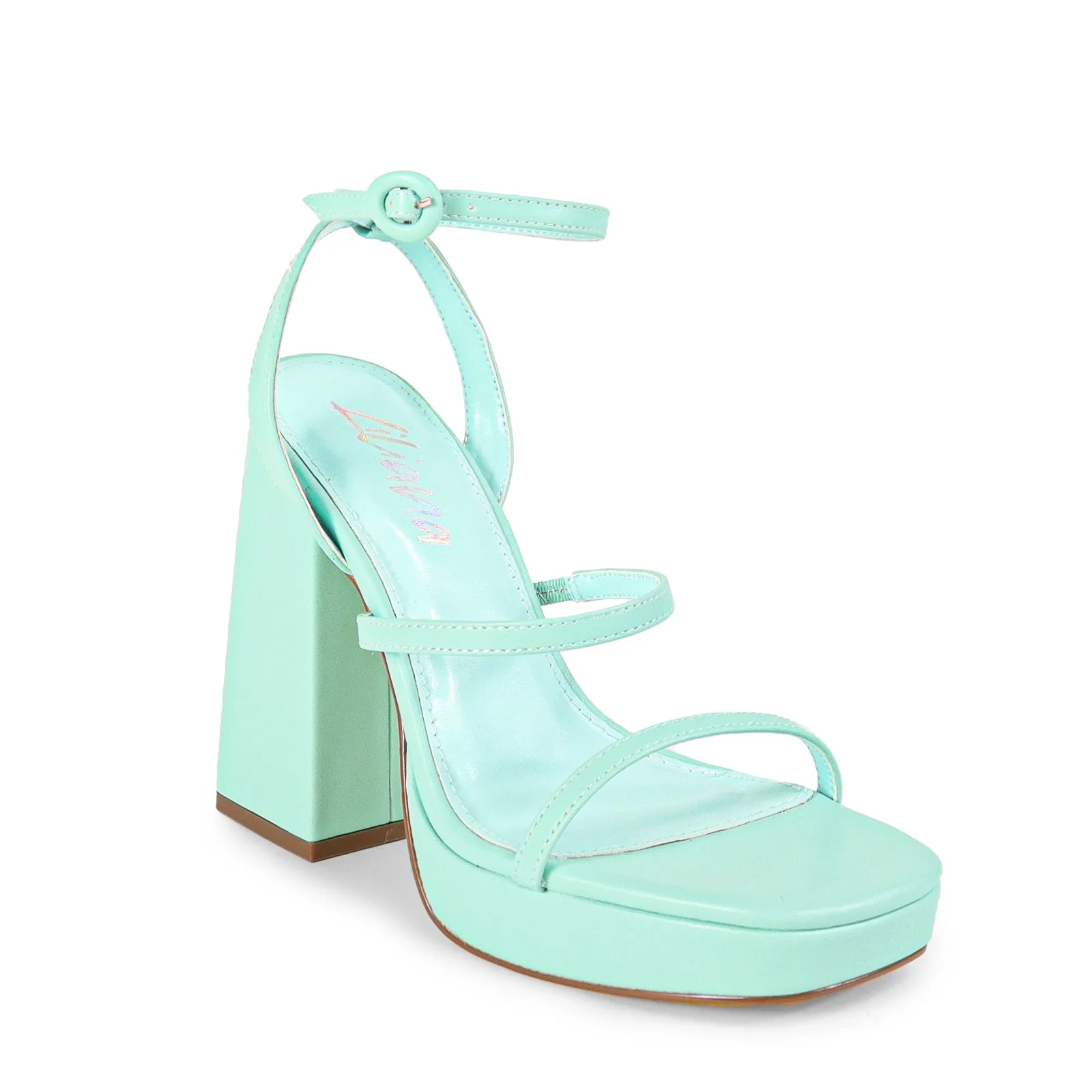 RHODE-1 OPEN TOE STRAP W/ BLOCK HIGH HEEL - MINT
