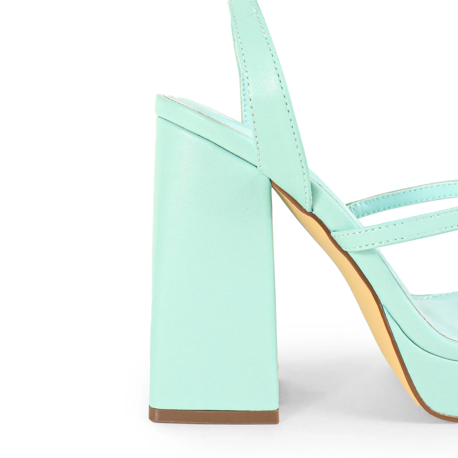 RHODE-1 OPEN TOE STRAP W/ BLOCK HIGH HEEL - MINT