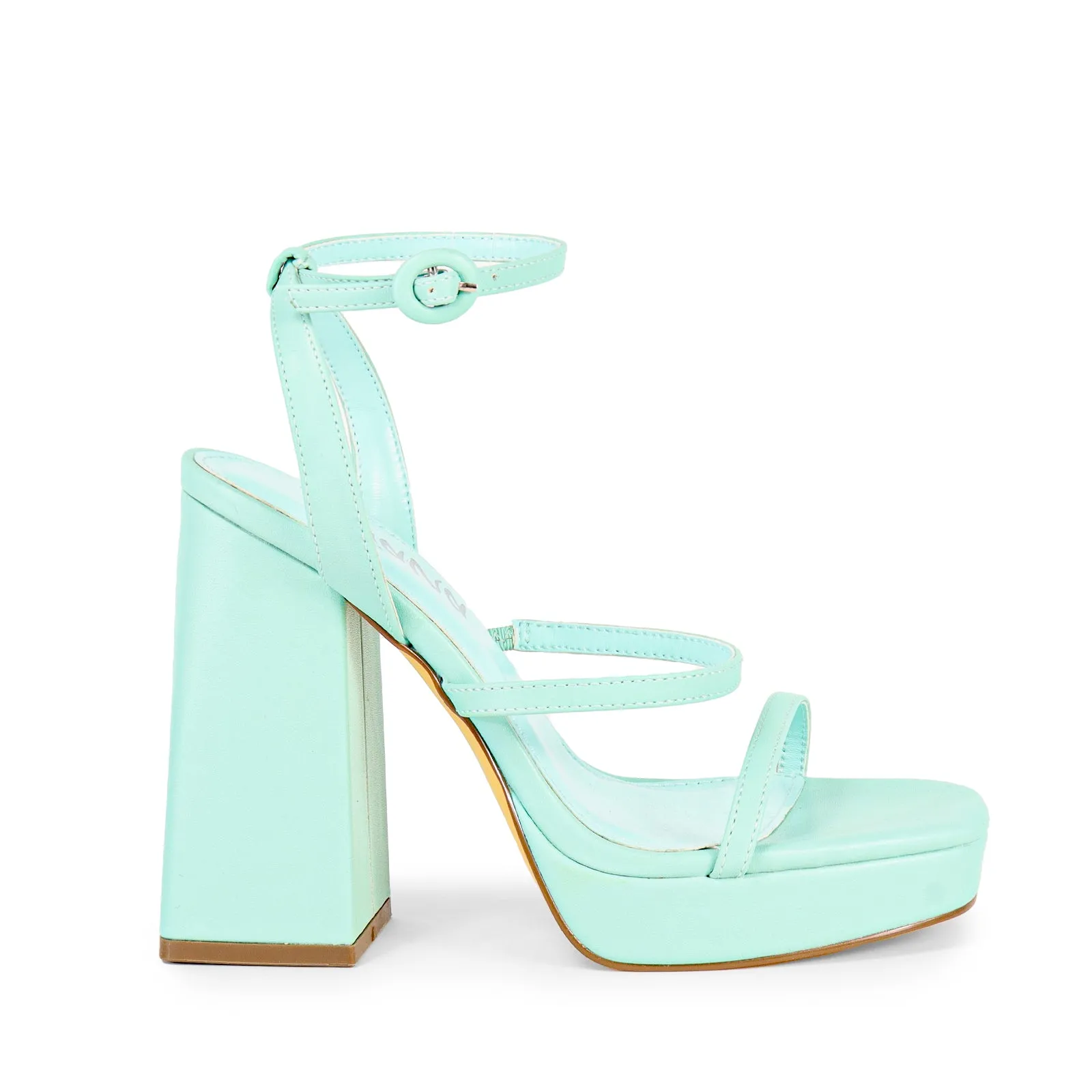RHODE-1 OPEN TOE STRAP W/ BLOCK HIGH HEEL - MINT