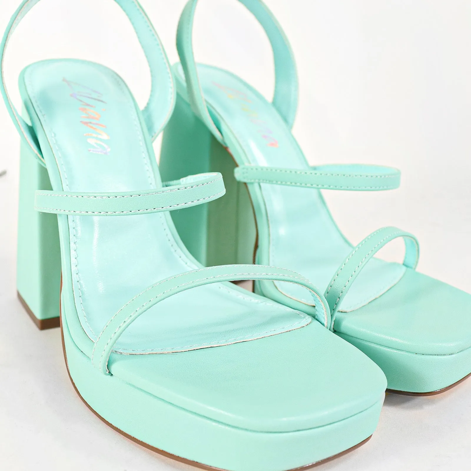 RHODE-1 OPEN TOE STRAP W/ BLOCK HIGH HEEL - MINT