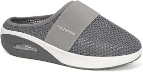 Sandals for Women 2025 Backless Walking Sneakers Air-Cushion Slip-on Walking Shoes Summer Mesh Air Cushion Orthopedic Diabetic Shoes with Arch-Support for Women 2025