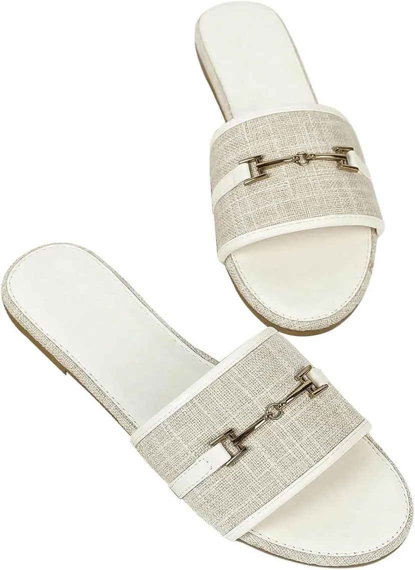 Verdusa Women's Open Toe Slides Single Band Slip On Flat Sandals Summer Shoes