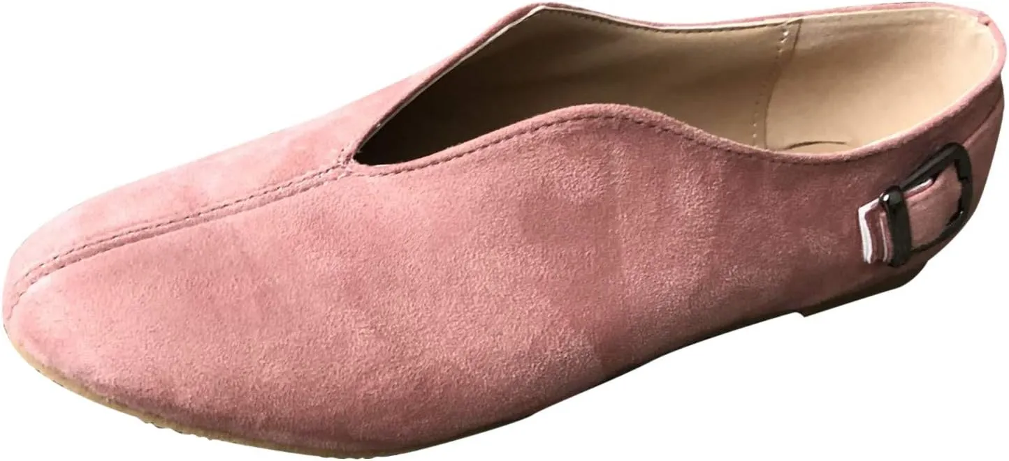 Women PU Leather Flat Shoes Slip On Flat Shallow Comfort Casual Single Shoes Dress Shoes