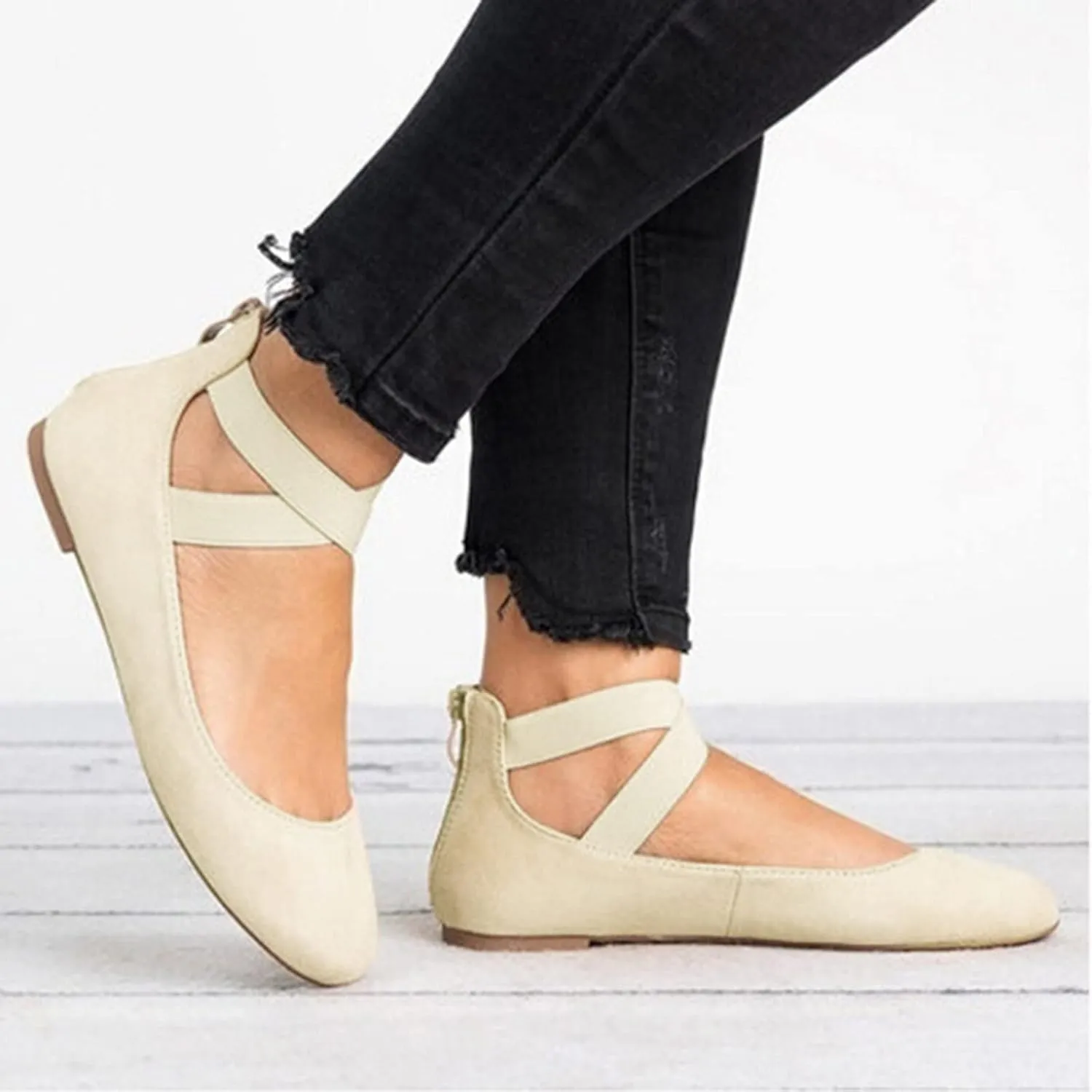 Women PU Leather Flat Shoes Slip On Flat Shallow Comfort Casual Single Shoes Dress Shoes